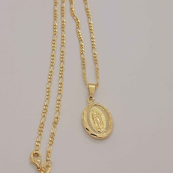 Jewelry - Brand New Brazilian 18k Gold Filled Virgen de Guadalupe Necklace